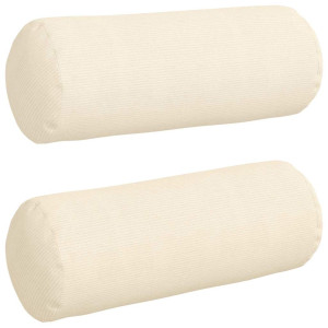 Cojines Bolster 2 pcs Crema Ø 25 x 70 cm Tela de pana H