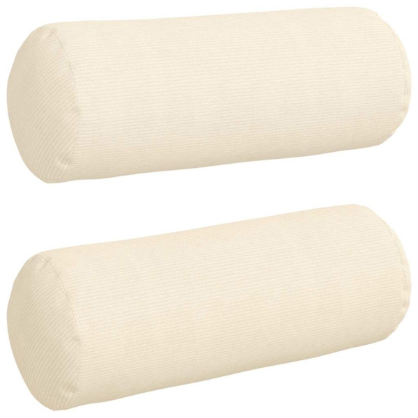 Cojines Bolster 2 pcs Crema Ø 25 x 70 cm Tela de pana M 2