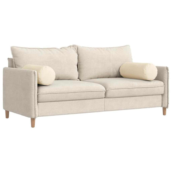 Cojines Bolster 2 pcs Crema Ø 25 x 70 cm Tela de pana M 3