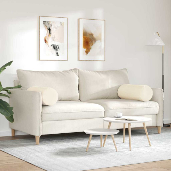 Cojines Bolster 2 pcs Crema Ø 25 x 70 cm Tela de pana M 4