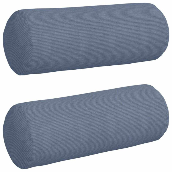 Cojines Bolster 2 pcs Azul Ø 25 x 70 cm Tela de pana M 2