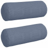 Cojines Bolster 2 pcs Azul Ø 25 x 70 cm Tela de pana 2