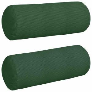 Cojines Bolster 2 pcs Verde oscuro Ø 25 x 70 cm Tela de pana H