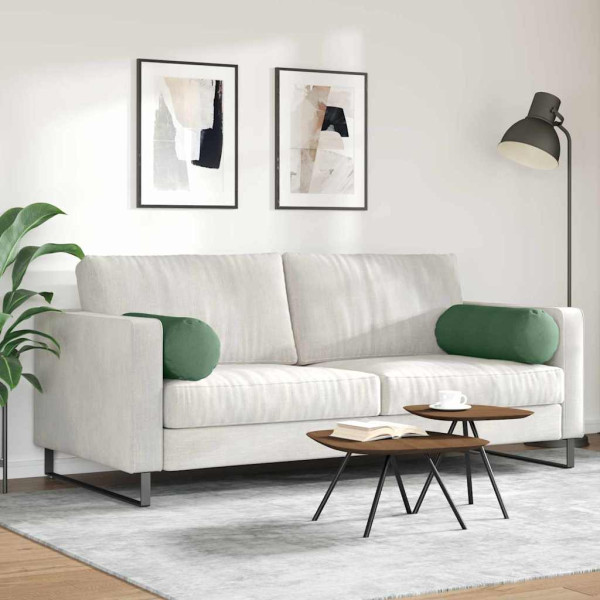 Cojines Bolster 2 pcs Verde oscuro Ø 25 x 70 cm Tela de pana M 4