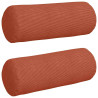 Cojines Bolster 2 pcs Rojo Naranja Ø 25 x 70 cm Tela de pana 2