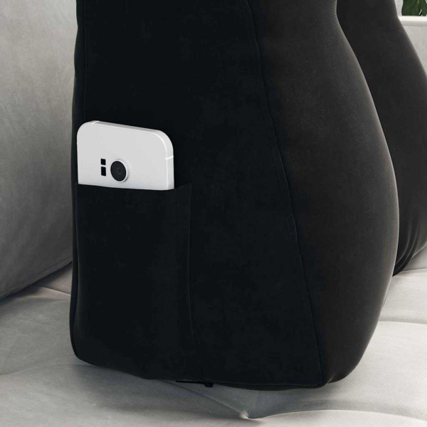 Cojín de Espalda Negro 45 x 24 x 50 cm Terciopelo M 5