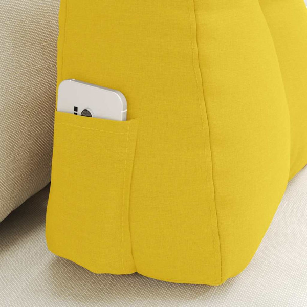 Cojín de Espalda Amarillo Claro 60 x 24 x 50 cm tela M 5