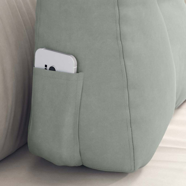 Cojín de Espalda Gris Claro 60 x 24 x 50 cm Terciopelo M 5