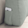 Cojín de Espalda Gris Claro 60 x 24 x 50 cm Terciopelo 5