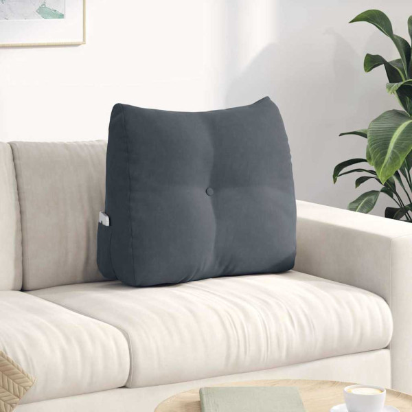 Cojín de Espalda Gris oscuro 60 x 24 x 50 cm Terciopelo D