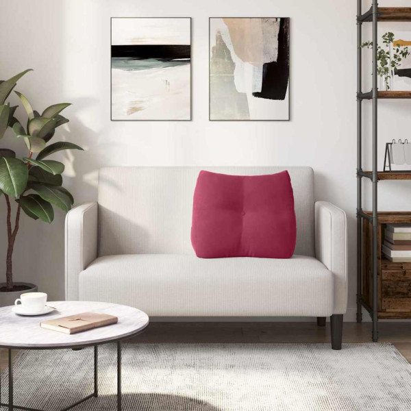 Cojín de Espalda Rojo vino 60 x 24 x 50 cm Terciopelo M 4