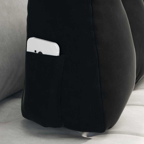 Cojín de Espalda Negro 60 x 24 x 50 cm Terciopelo M 5