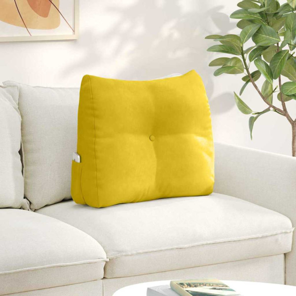 Cojín de Espalda Amarillo 60 x 24 x 50 cm Terciopelo D