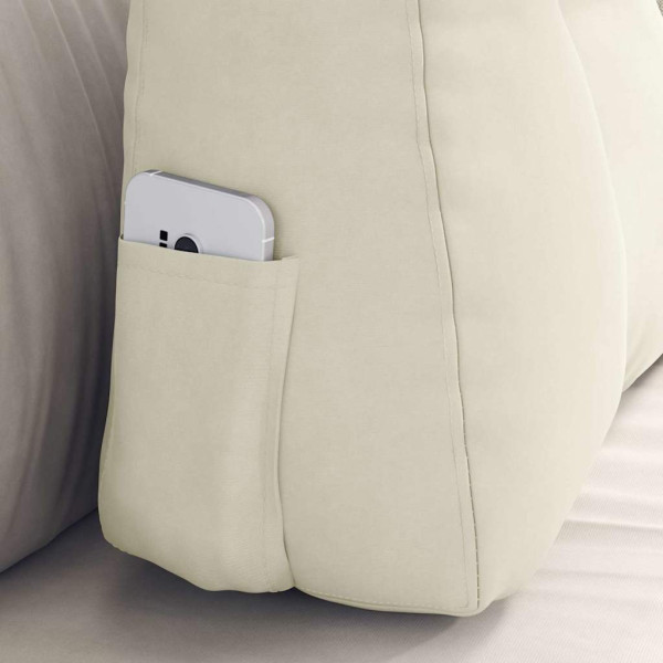 Cojín de Espalda Crema 60 x 24 x 50 cm Terciopelo M 5