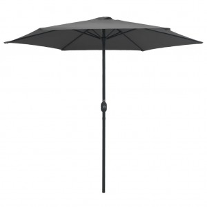 Sombrilla de jardín palo de aluminio gris antracita 270x246 cm H
