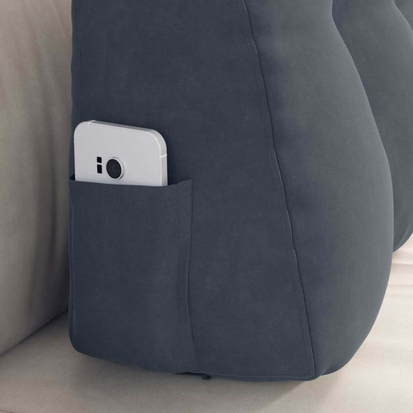 Cojín de Espalda Gris oscuro 80 x 24 x 50 cm Terciopelo M 5