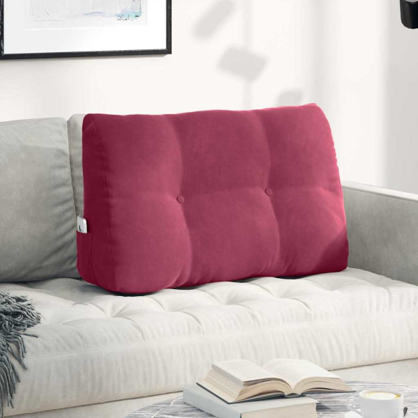 Cojín de Espalda Rojo vino 80 x 24 x 50 cm Terciopelo D