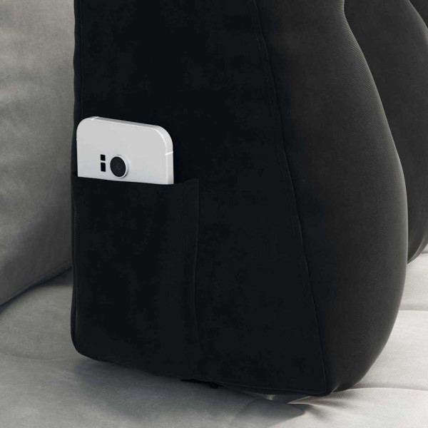 Cojín de Espalda Negro 80 x 24 x 50 cm Terciopelo M 5