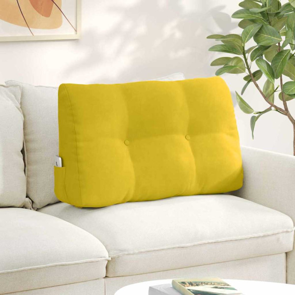 Cojín de Espalda Amarillo 80 x 24 x 50 cm Terciopelo D