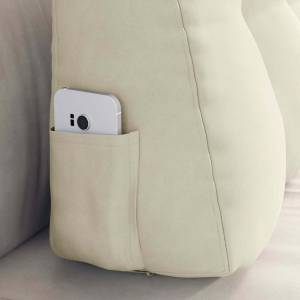 Cojín de Espalda Crema 80 x 24 x 50 cm Terciopelo M 5