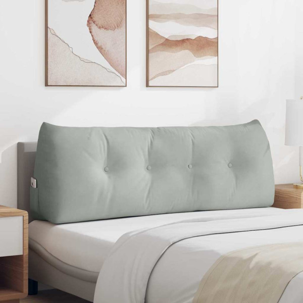 Cojín de Espalda Gris Claro 140 x 24 x 50 cm Terciopelo D