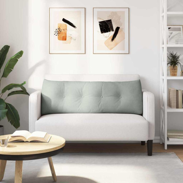 Cojín de Espalda Gris Claro 140 x 24 x 50 cm Terciopelo M 4