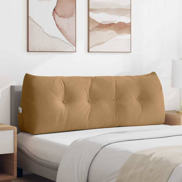 Cojín de Espalda Marrón 140 x 24 x 50 cm Terciopelo D