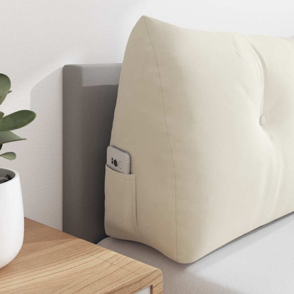 Cojín de Espalda Crema 140 x 24 x 50 cm Terciopelo M 5