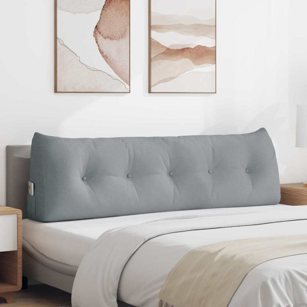 Cojín de Espalda Gris Claro 160 x 24 x 50 cm tela D