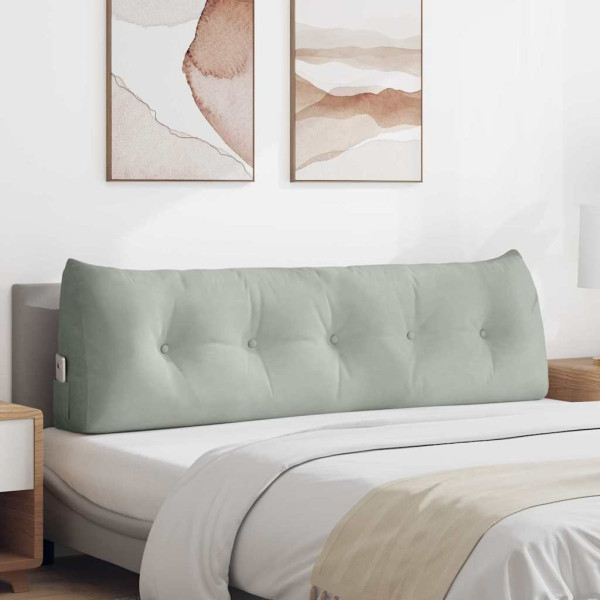Cojín de Espalda Gris Claro 160 x 24 x 50 cm Terciopelo D