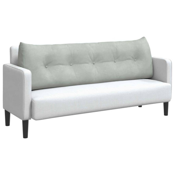 Cojín de Espalda Gris Claro 160 x 24 x 50 cm Terciopelo M 3