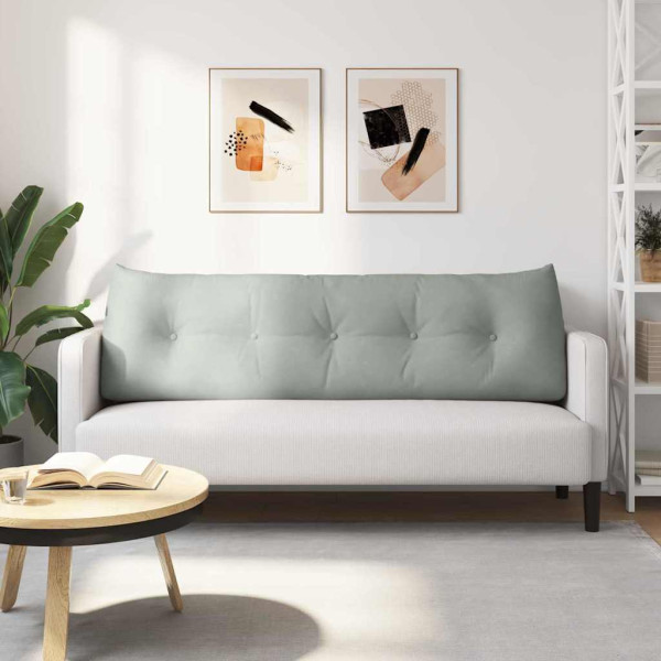 Cojín de Espalda Gris Claro 160 x 24 x 50 cm Terciopelo M 4