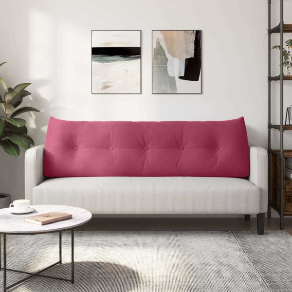 Cojín de Espalda Rojo vino 160 x 24 x 50 cm Terciopelo M 4