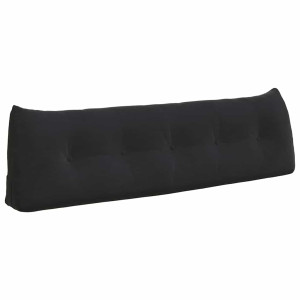 Cojín de Espalda Negro 160 x 24 x 50 cm Terciopelo H
