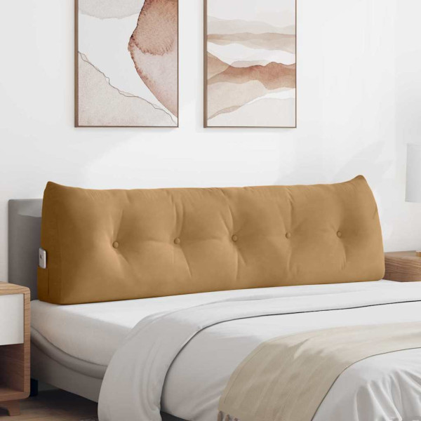 Cojín de Espalda Marrón 160 x 24 x 50 cm Terciopelo D