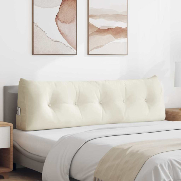Cojín de Espalda Crema 160 x 24 x 50 cm Terciopelo D