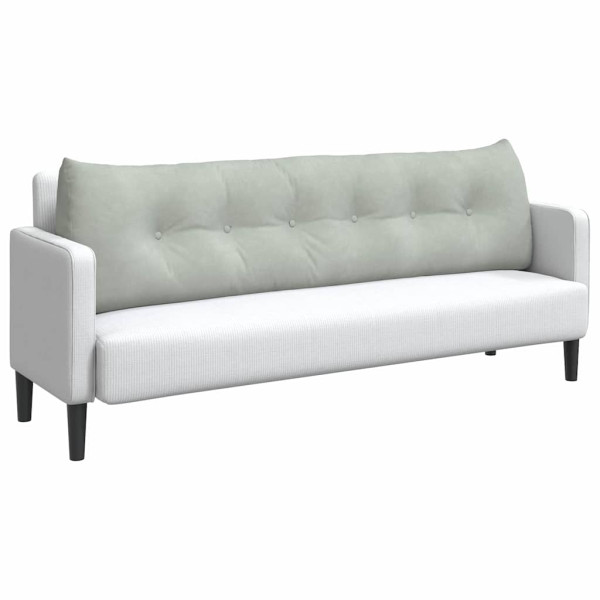 Cojín de Espalda Gris Claro 180 x 24 x 50 cm Terciopelo M 3