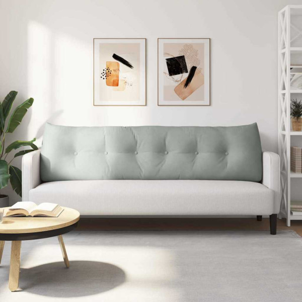Cojín de Espalda Gris Claro 180 x 24 x 50 cm Terciopelo M 4