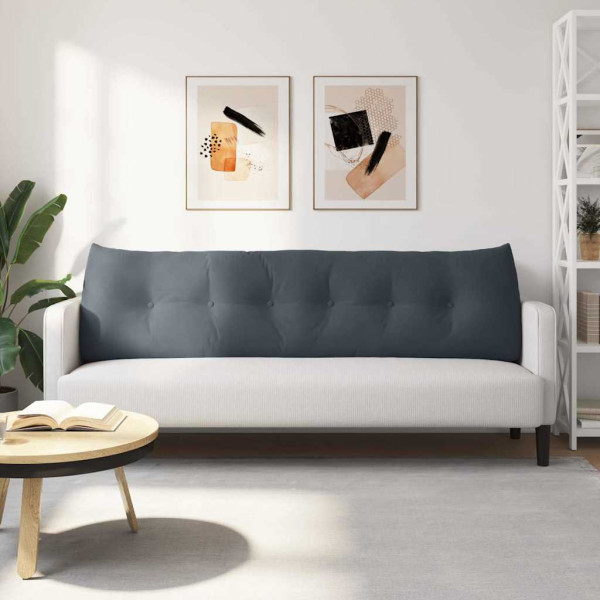 Cojín de Espalda Gris oscuro 180 x 24 x 50 cm Terciopelo M 4