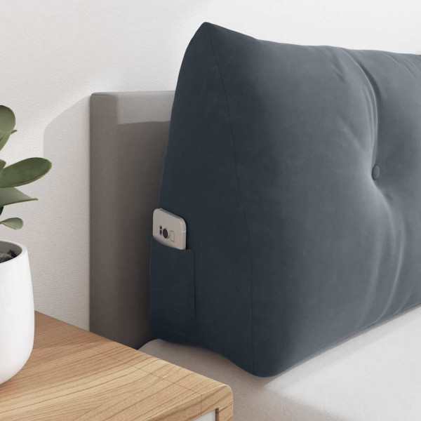 Cojín de Espalda Gris oscuro 180 x 24 x 50 cm Terciopelo M 5
