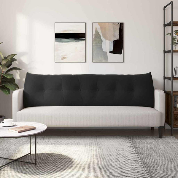 Cojín de Espalda Negro 180 x 24 x 50 cm Terciopelo M 4