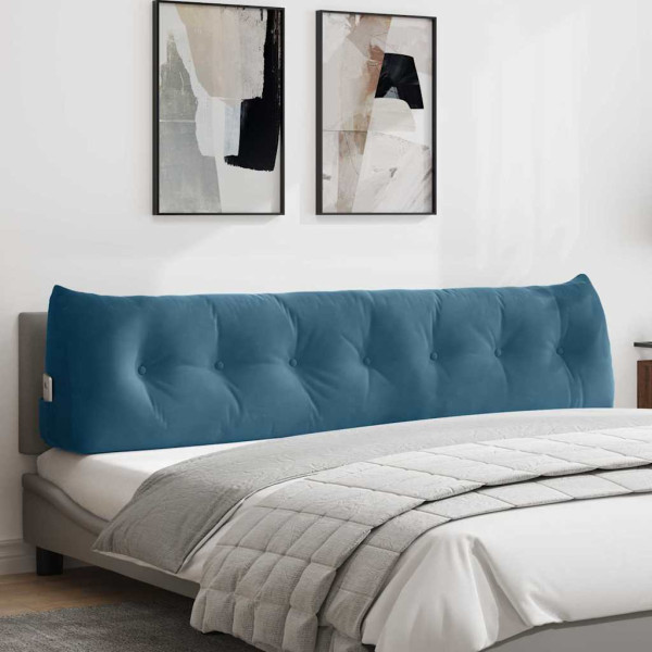 Cojín de Espalda Azul 200 x 24 x 50 cm Terciopelo D