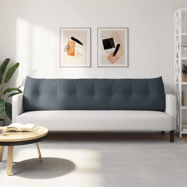 Cojín de Espalda Gris oscuro 200 x 24 x 50 cm Terciopelo M 4