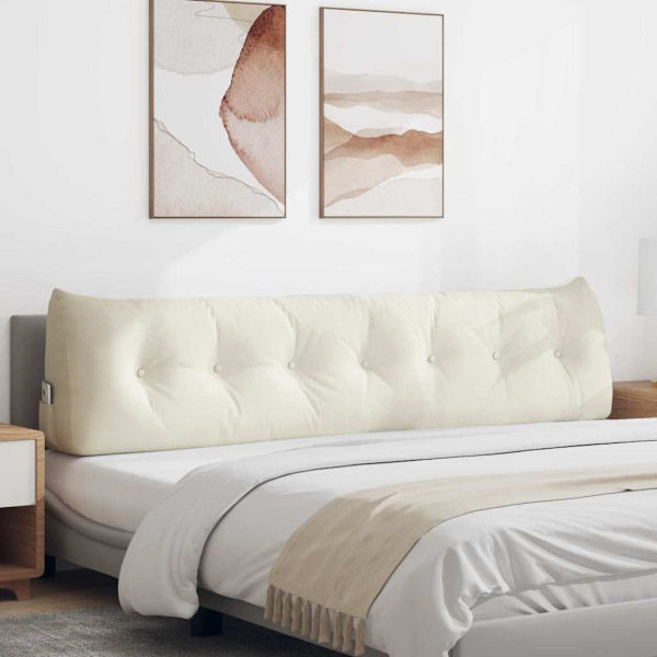 Cojín de Espalda Crema 200 x 24 x 50 cm Terciopelo D