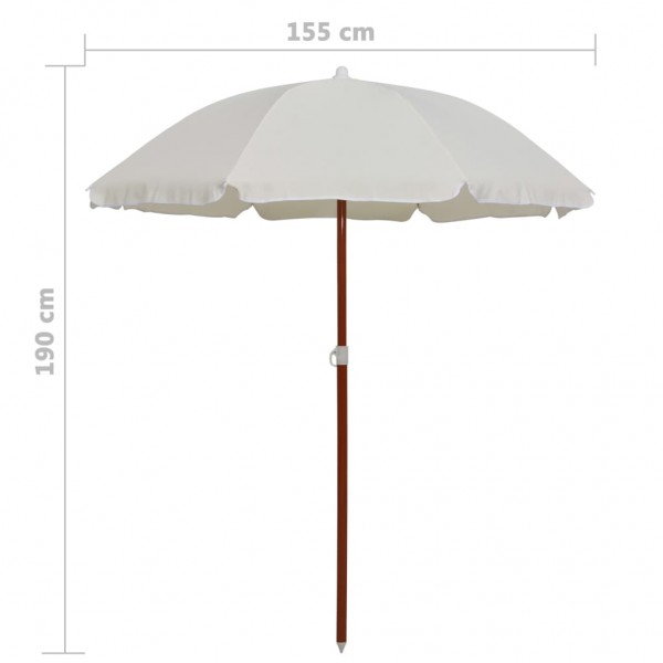 Guarda-sol de jardim com poste de aço 180 cm cor areia M 5