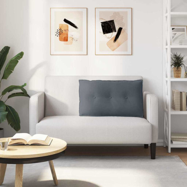 Cojín de Espalda Gris oscuro 80 x 50 cm Tela de pana M 4