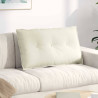 Cojín de Espalda Crema 80 x 50 cm Tela de pana 1