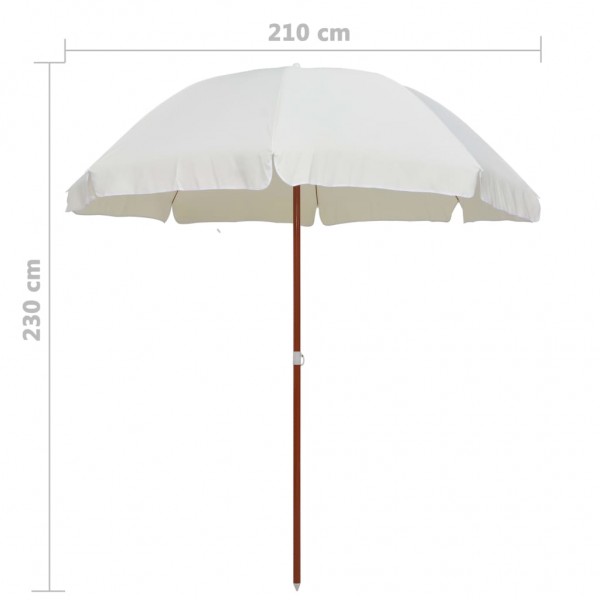 Guarda-sol de jardim com poste de aço 240 cm cor areia M 5