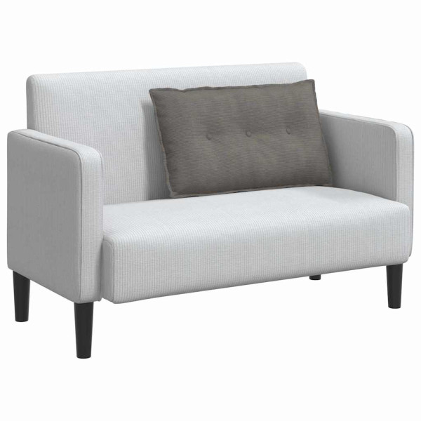 Cojín de Espalda Gris Claro 80 x 50 cm Tela de pana M 3