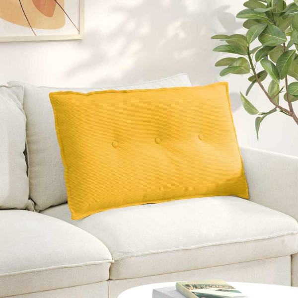 Cojín de Espalda Amarillo Claro 80 x 50 cm Tela de pana D